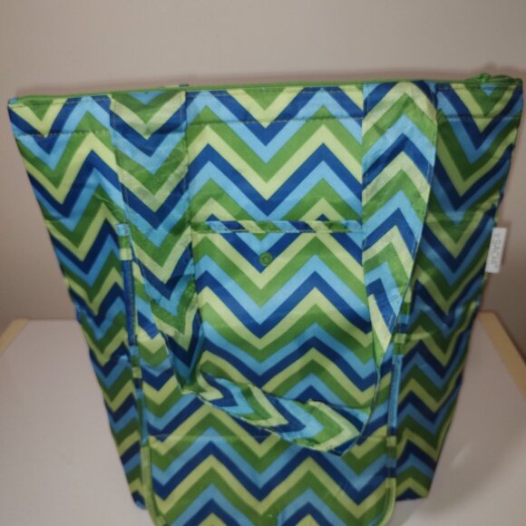 Sachi Reusable Insulated Grocery Zip Tote Pocket Foldable 15 x 16-Good condition - Picture 7 of 9